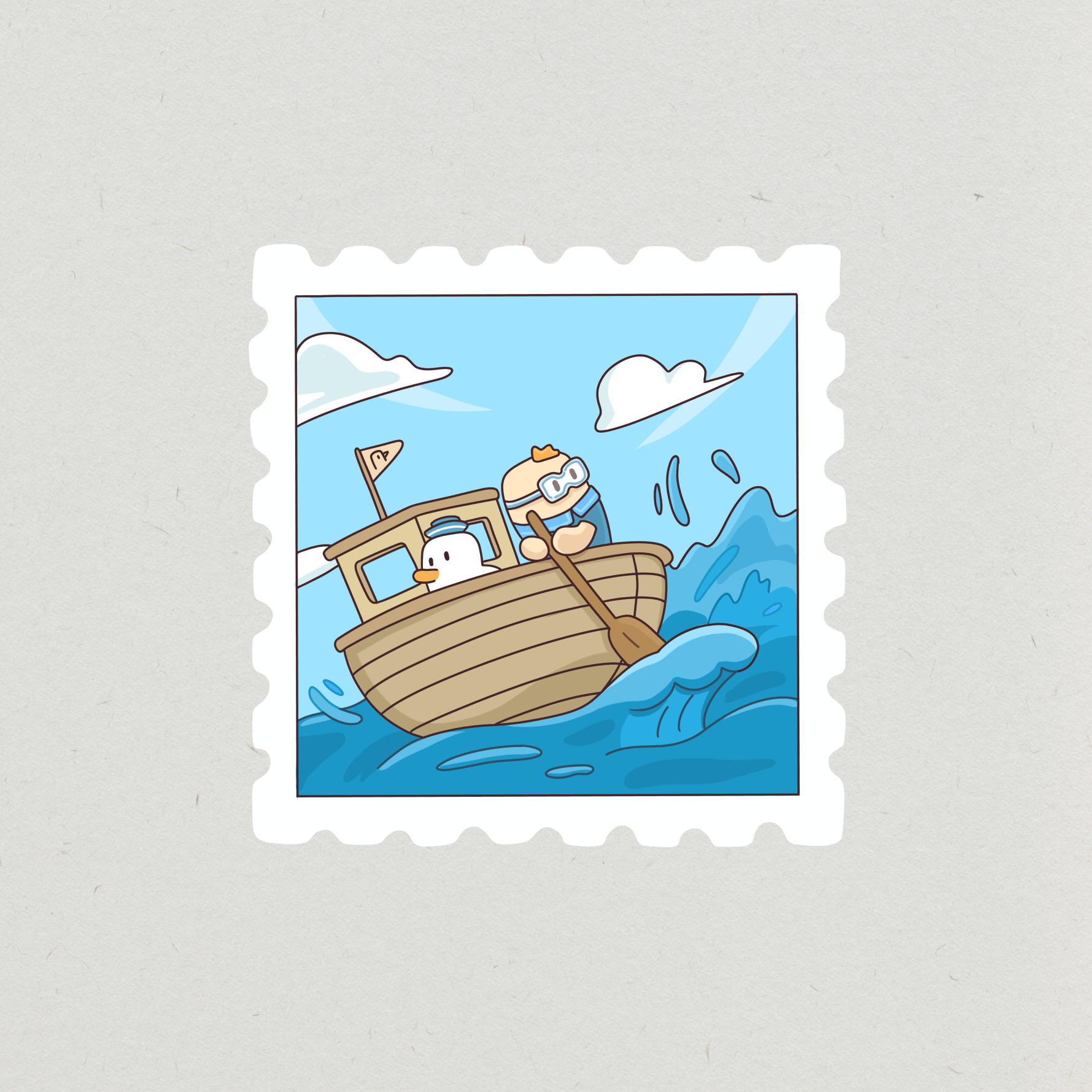 Setting sail on a boat